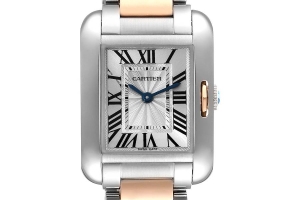 Cartier Tank Anglaise Small Steel Rose Gold Ladies Watch W5310019